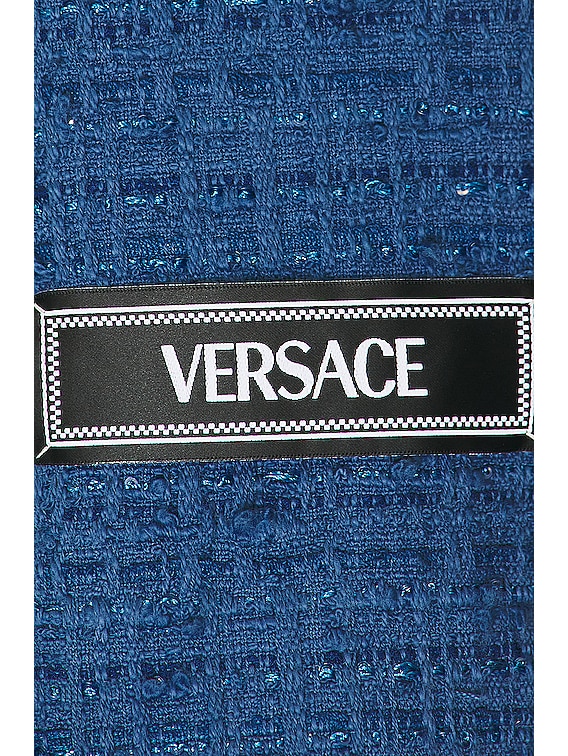 VERSACE Informal Tweed Jacket in Blue | FWRD