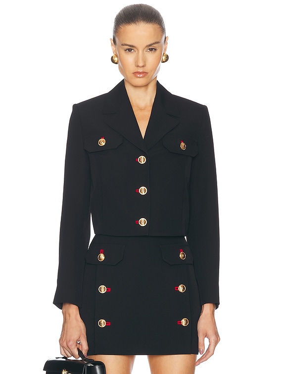 【関税&送料込】Versace Informal Jacket Responsible Stretch VERSACE Informal Jacket in Black | FWRD