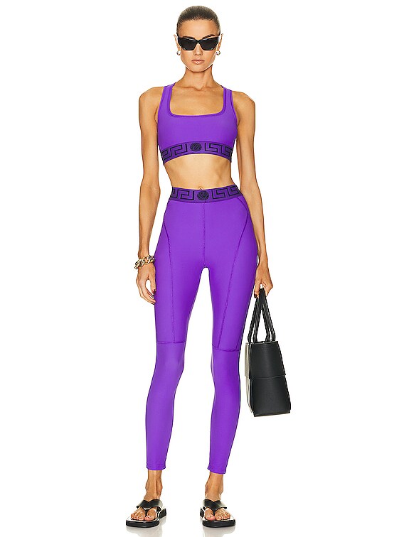 VERSACE GRECA SIGNATURE ACCENT GYM LEGGINGS NERO-CANDY – Enzo Clothing Store
