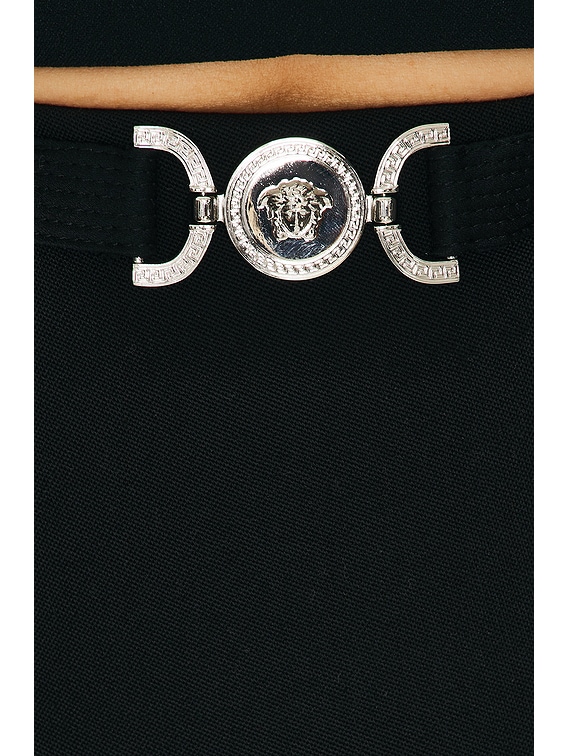 【VERSACE】 black wool skirt （関税送料込） VERSACE Wool Skirt in Black | FWRD