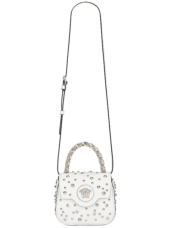 Versace: White 'La Medusa' Phone Bag