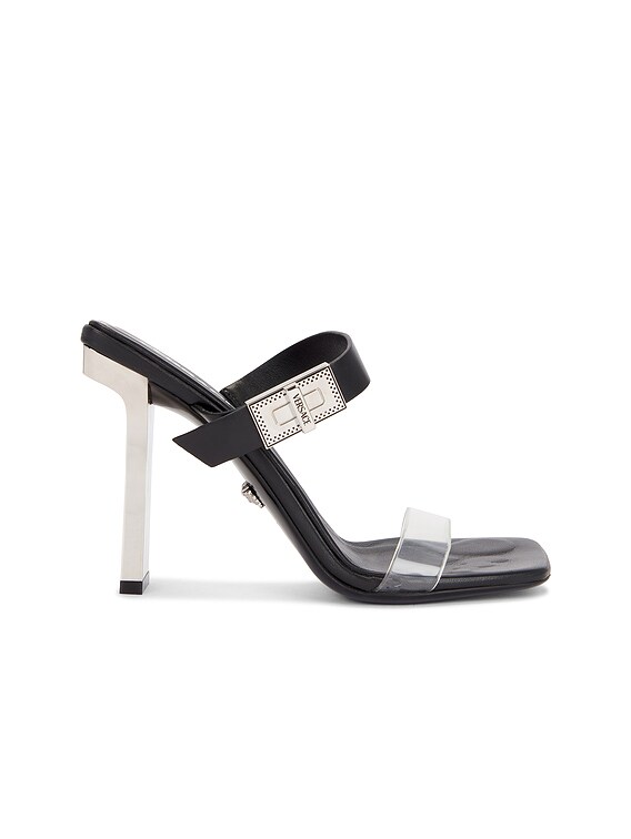 VERSACE Mule Sandal in Black & Palladium | FWRD
