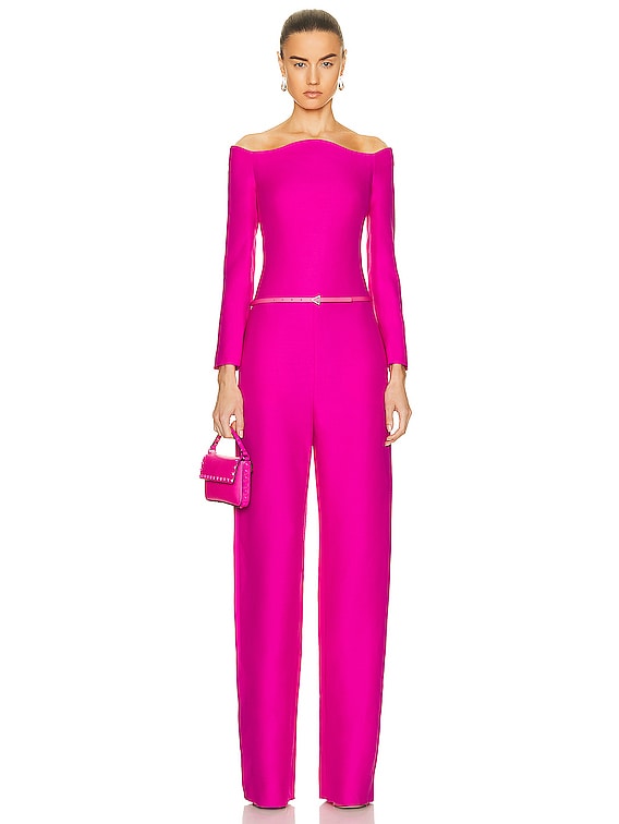 Valentino Solid Jumpsuit in Nero | FWRD