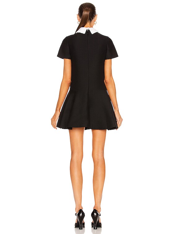 valentino black dress white collar RED VALENTINO - Lace Bib Knit Tunic Dress - Black - XS Size main image 1