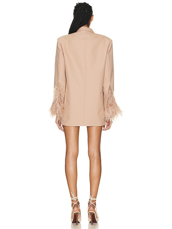 Valentino Feather Cuff Blazer in Sand | FWRD