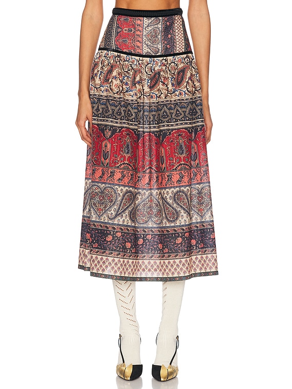 スカート VALENTINO MULTICOLOR WOOL SKIRT Leopard-print wool midi skirt in multicoloured - Valentino