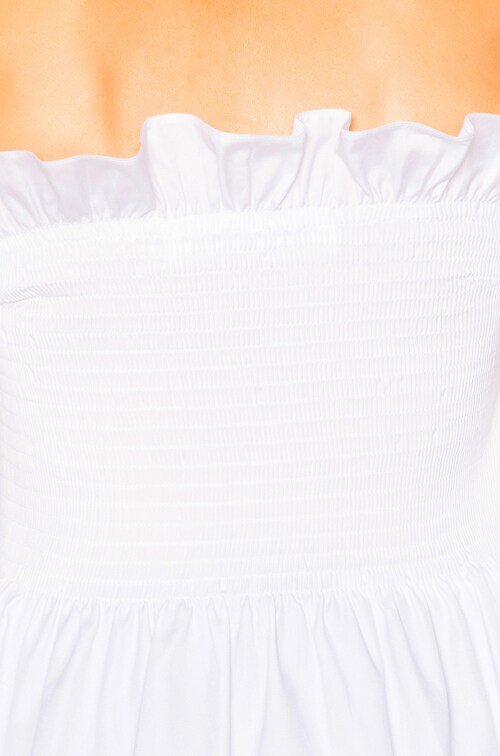 Victoria Victoria Beckham Off-Shoulder Smocked Shirt in