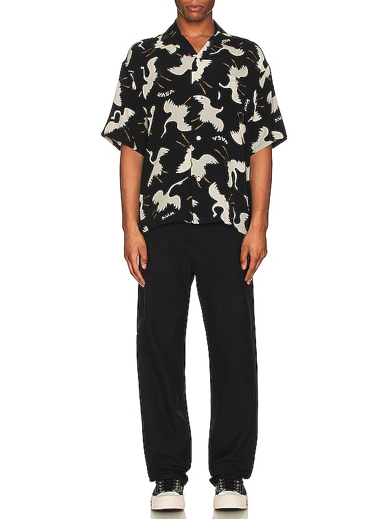 Visvim Crosby Short Sleeve Hikaku Shirt in Black | FWRD