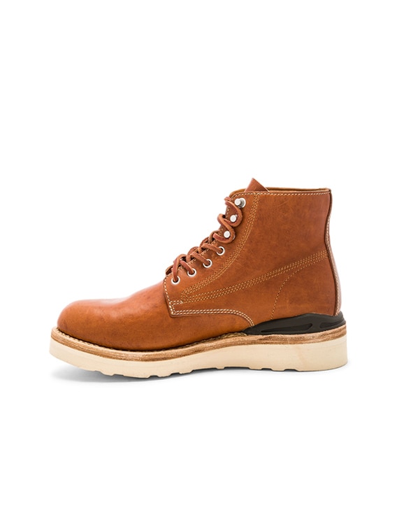 Visvim Virgil Leather Boot-Folk in Brown | FWRD