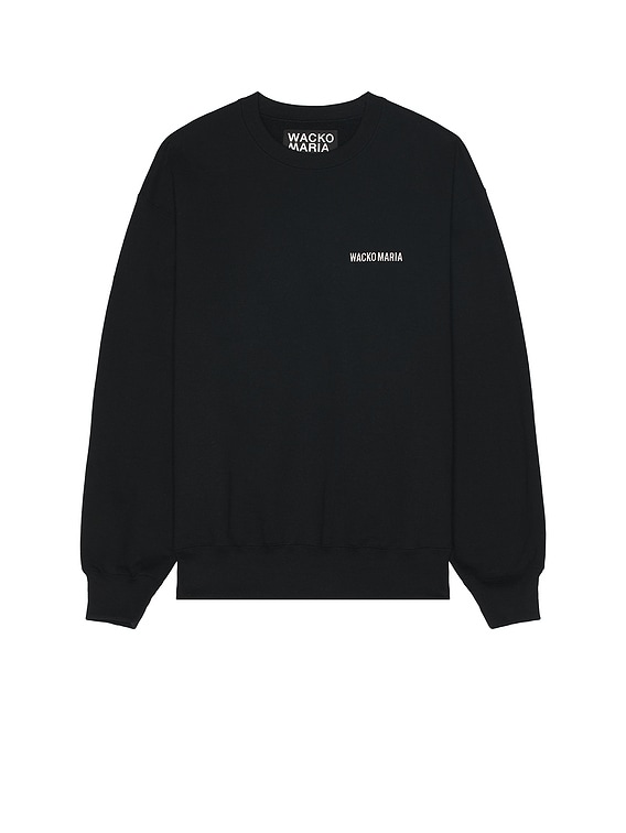 2022aw ★ WACKO MARIA ☆ HEAVY WEIGHT CREW NECK SWEAT SHIRT WACKO MARIA Heavy Weight Crew Neck Sweatshirt in Black | FWRD