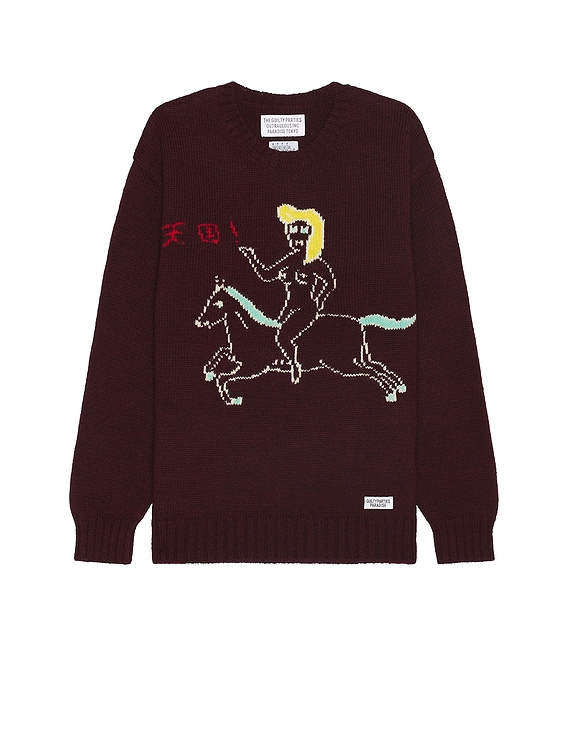 Intarsia Crew Neck Sweater