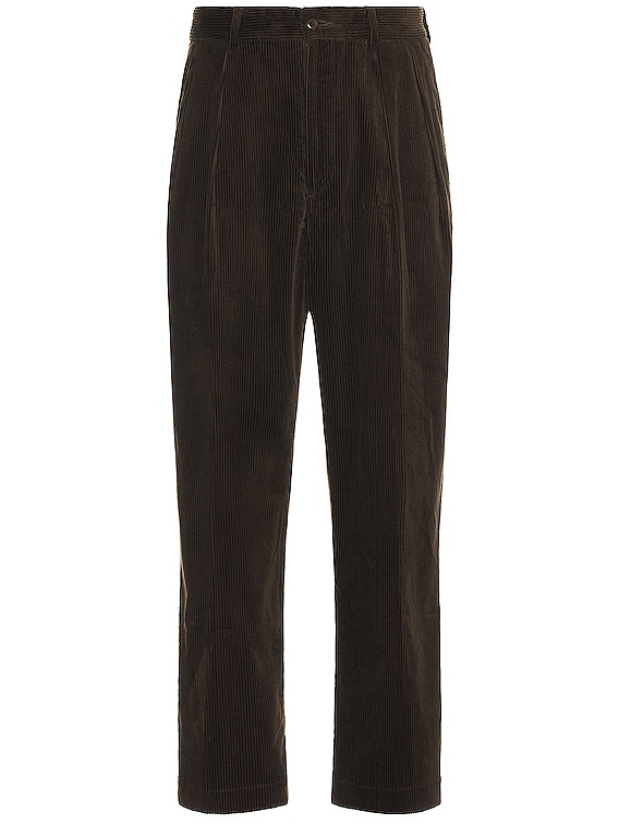 WACKO MARIA Double Pleated Corduroy Trousers in Brown | FWRD