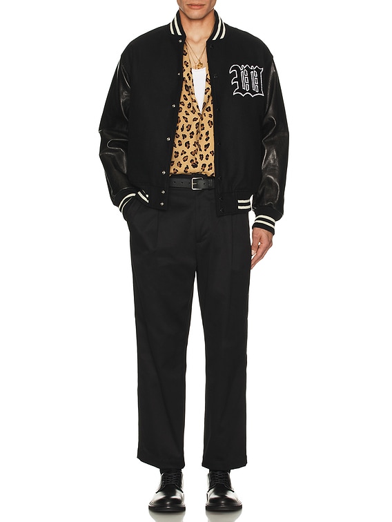WACKOMARIA－DOUBLE PLEATED CHINO TROUSERS Black Double Pleated Chino Trousers by WACKO MARIA on Sale
