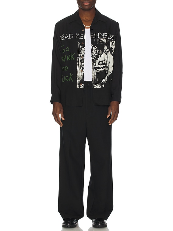 WACKO MARIA Dead Kennedys Hawaiian Long Sleeve Shirt in Black | FWRD