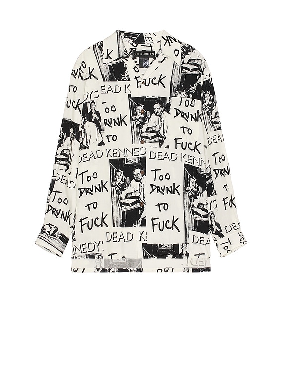 WACKO MARIA Dead Kennedys Hawaiian Long Sleeve Shirt in White | FWRD