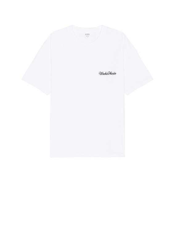 WACKO MARIA Washed Heavy Weight Crew Neck T-Shirt in White | FWRD