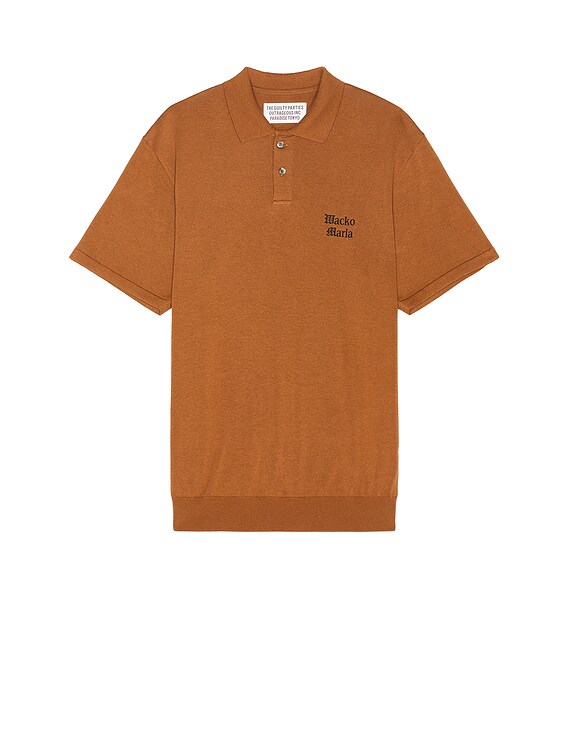 WACKO MARIA Knit Polo Shirt Type-1 in Brown | FWRD