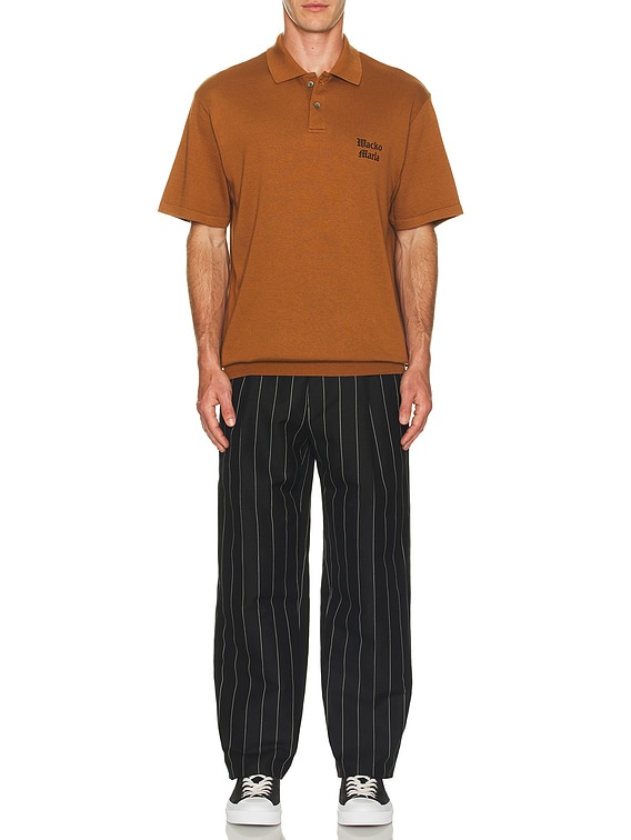 ラッサリン　WACKO MARIA KNIT POLO SHIRT WACKO MARIA Knit Polo Shirt Type-1 in Brown | FWRD
