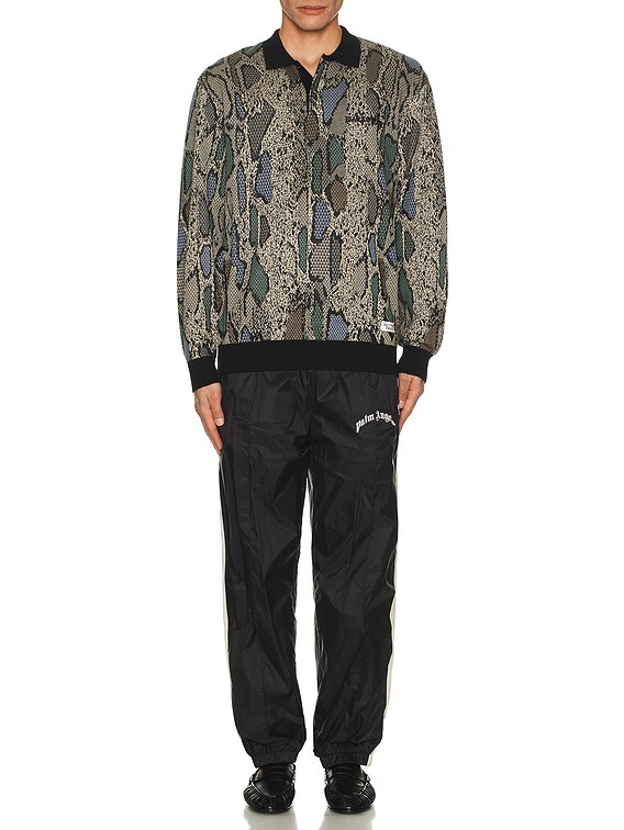WACKO MARIA Python Knit Polo Shirt in Beige | FWRD