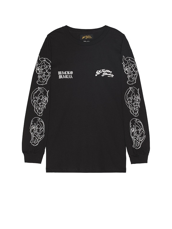 WACKO MARIA + 56 Tattoo Studio Printed Tシャツ WACKO MARIA/56 TATTOO STUDIO / T-SHIRT（BLACK）［プリントT