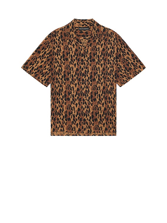 送料無料 いつまで WACKO FWRD | Brown in Shirt Sleeve Short Hawaiian Leopard MARIA トップス