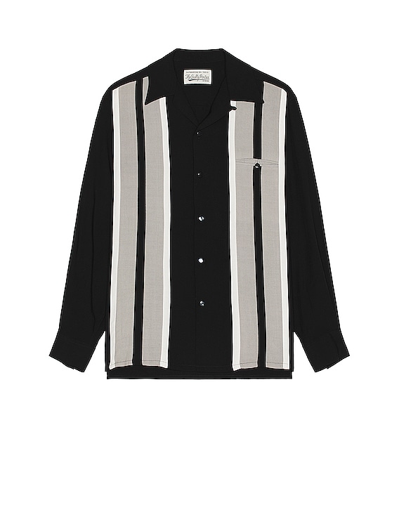 WACKO MARIA Switching Shirt in Black | FWRD