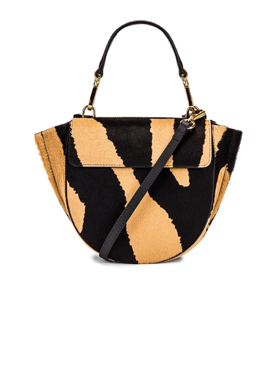 Wandler Mini Hortensia Leather Bag in Beige Zebra | FWRD