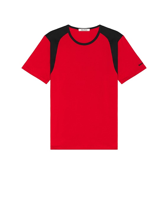 【関税込み】Wales Bonner レッド Dub Tシャツ Wales Bonner Dub T Shirt in Black & Red | FWRD