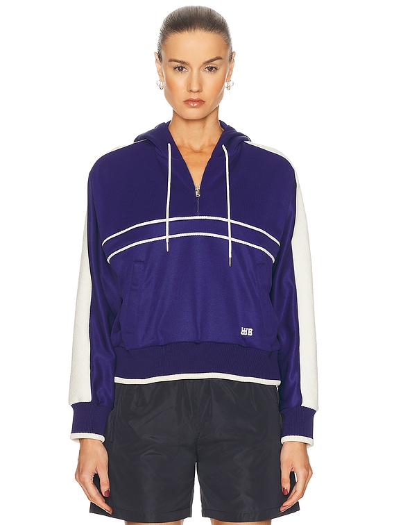 Wales Bonner Mantra Hoodie in Navy & Natural | FWRD