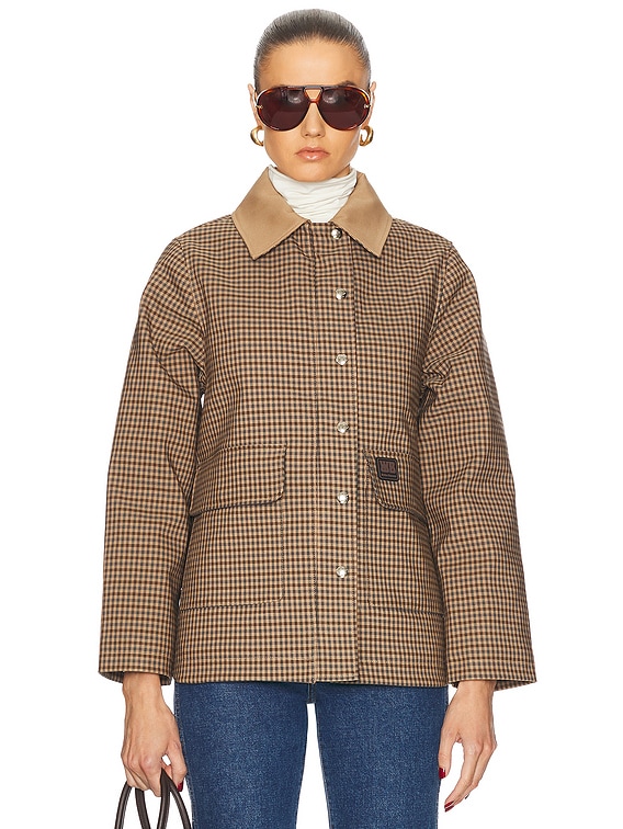 Wales Bonner Bonded Check Alto Jacket in Beige & Brown | FWRD