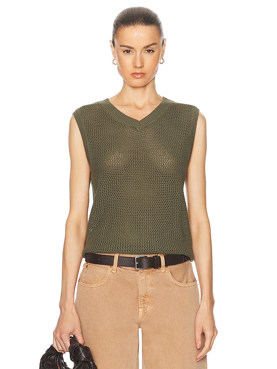 送料無料の商品 Vest Neck V Knit Open WAO in FWRD | Olive ニット/セーター