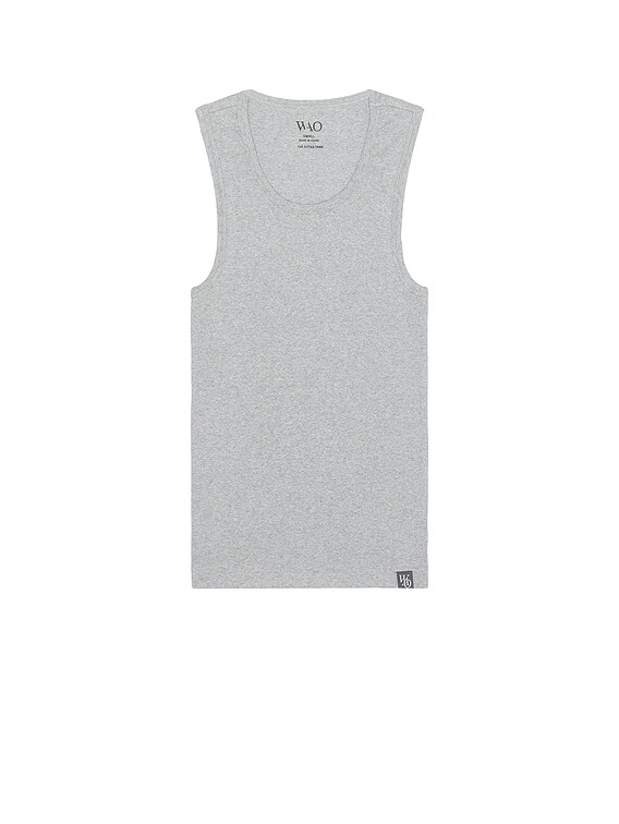 High Neck Fitted Tank Heather Grey