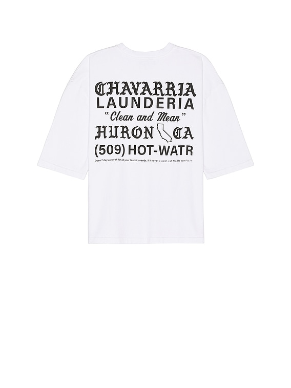 Willy Chavarria Buffalo Pocket Tee Laundromat in White | FWRD