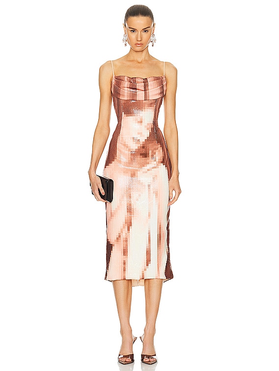 Wiederhoeft Lady Of The Drapes Spaghetti Strap Dress in Blush | FWRD