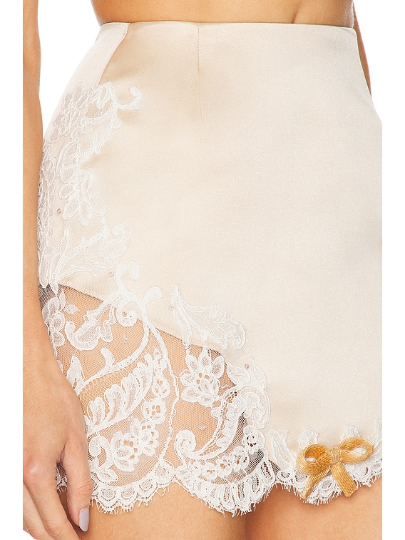 Lace Applique Mini Skirt