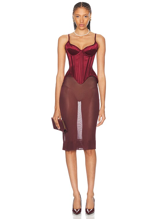 Wiederhoeft Salon Corset Top in Crimson | FWRD