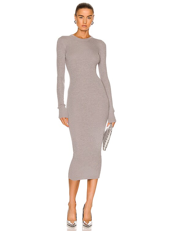 slim fit dress slacks Sienna Midi Dress Grey Marl  One Mile The Label