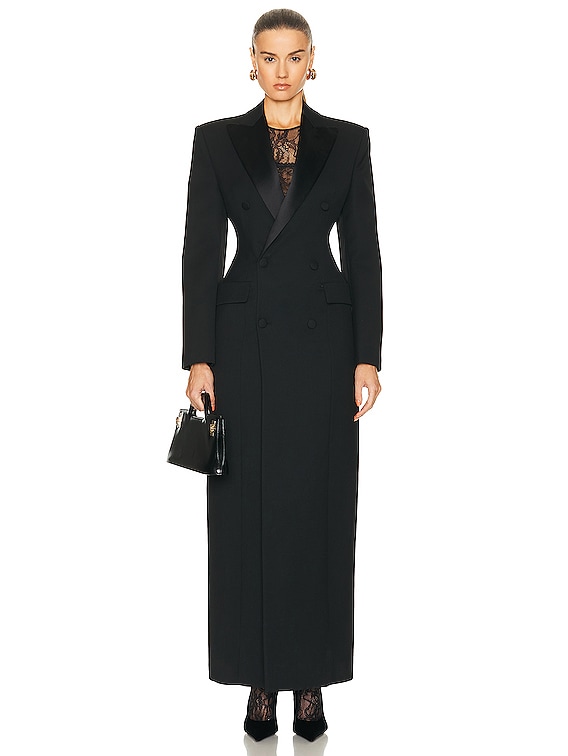 WARDROBE.NYC Sculpted Coat Dress in Black | FWRD