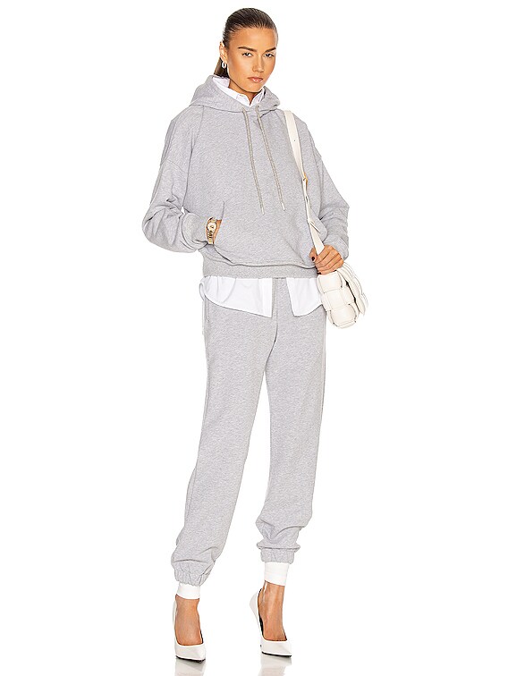 WARDROBE.NYC Hooded Top in Grey Marl