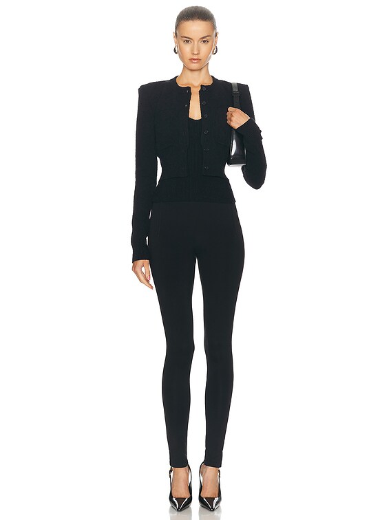 WARDROBE.NYC Cropped Cardigan With Shoulder Pads in Black | FWRD