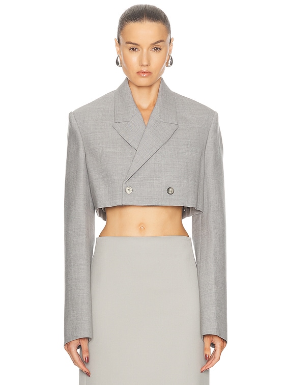 2plan Le Berry Mac crop blazer, gray, size M.
