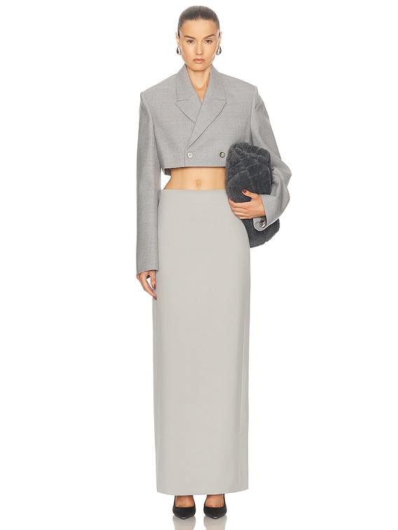 2plan Le Berry Mac crop blazer グレー M Inlet Knit Blazer (Short) - Medium Grey Melange | Faherty Brand