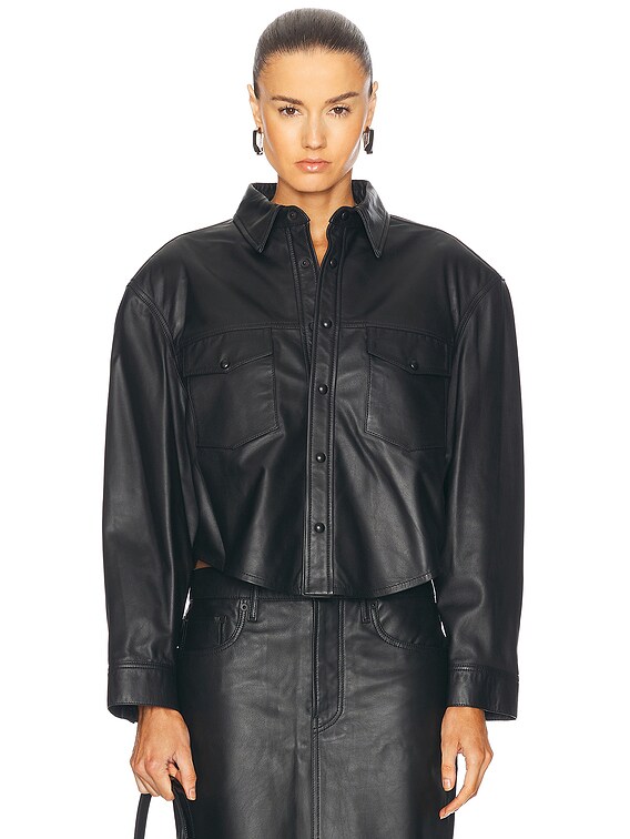 WARDROBE.NYC Leather Shirt Jacket in Black | FWRD