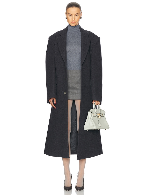 WARDROBE.NYC Single Breasted Coat in Charcoal | FWRD