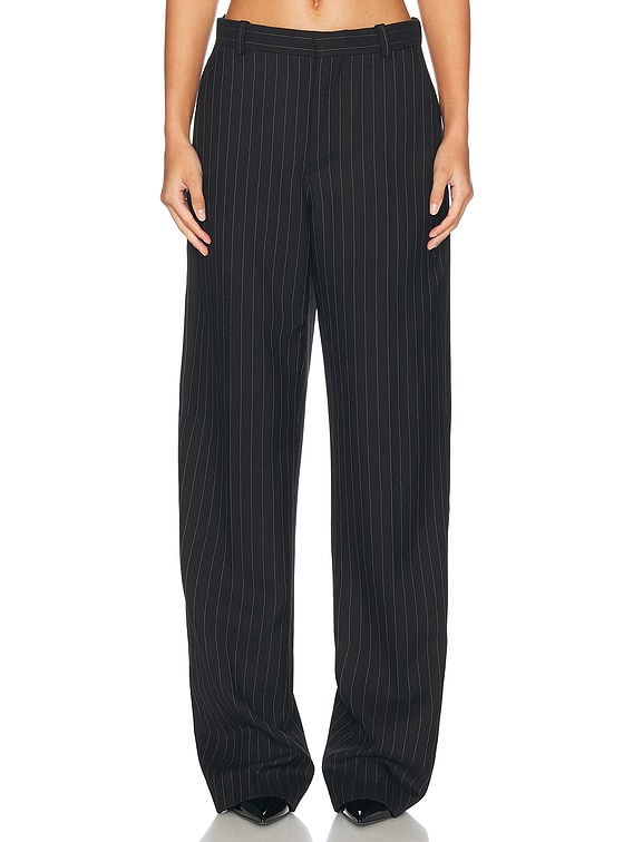 WARDROBE.NYC Straight Leg Pant in Black Pinstripe | FWRD
