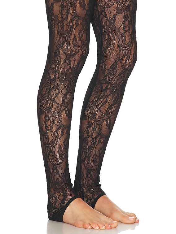 WARDROBE.NYC Lace Stirrup Legging in Black | FWRD