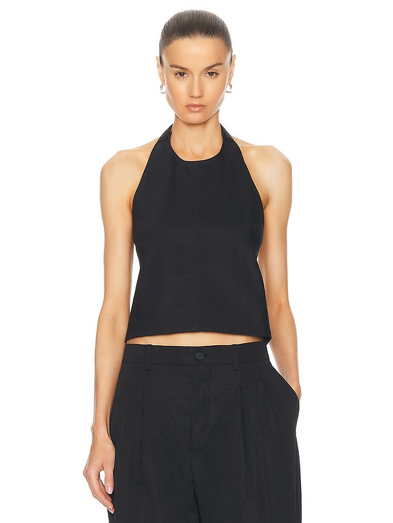 black halter top backless