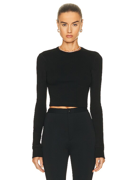 WARDROBE.NYC x Hailey Bieber HB Long Sleeve Tee in Black | FWRD