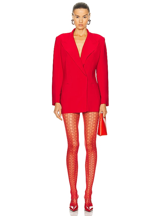 x Simkhai Intricate Sheer tights in red - Wolford