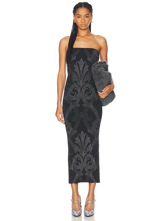 Wolford x Etro Metallic Jacquard Dress in Black & Silver | FWRD Wolford x Etro Metallic Jacquard Dress in Black & Silver | FWRD